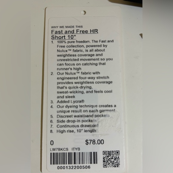 Lululemon Fast and Free HR Shorts light blue 10” Size 0 - Picture 5 of 5